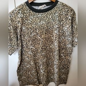 Bonkers California Leopard Short Sleeve Shirt Sz M